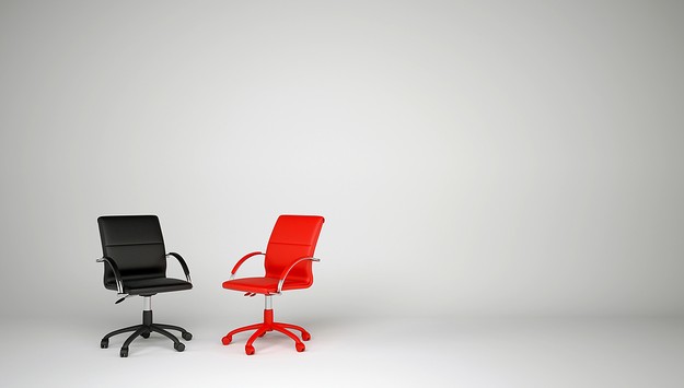 Red and Black Isolated Office Chairs