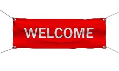 Red Welcome Banner