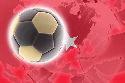 Football Against Flag of Turkey Map